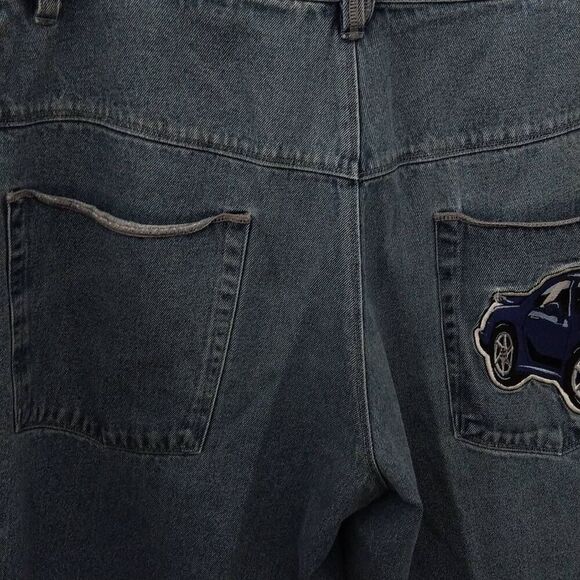 No Boundaries Y2K Blue Jean Long Shorts Size 36 Old School Hip Hop Swag - Picture 12 of 15